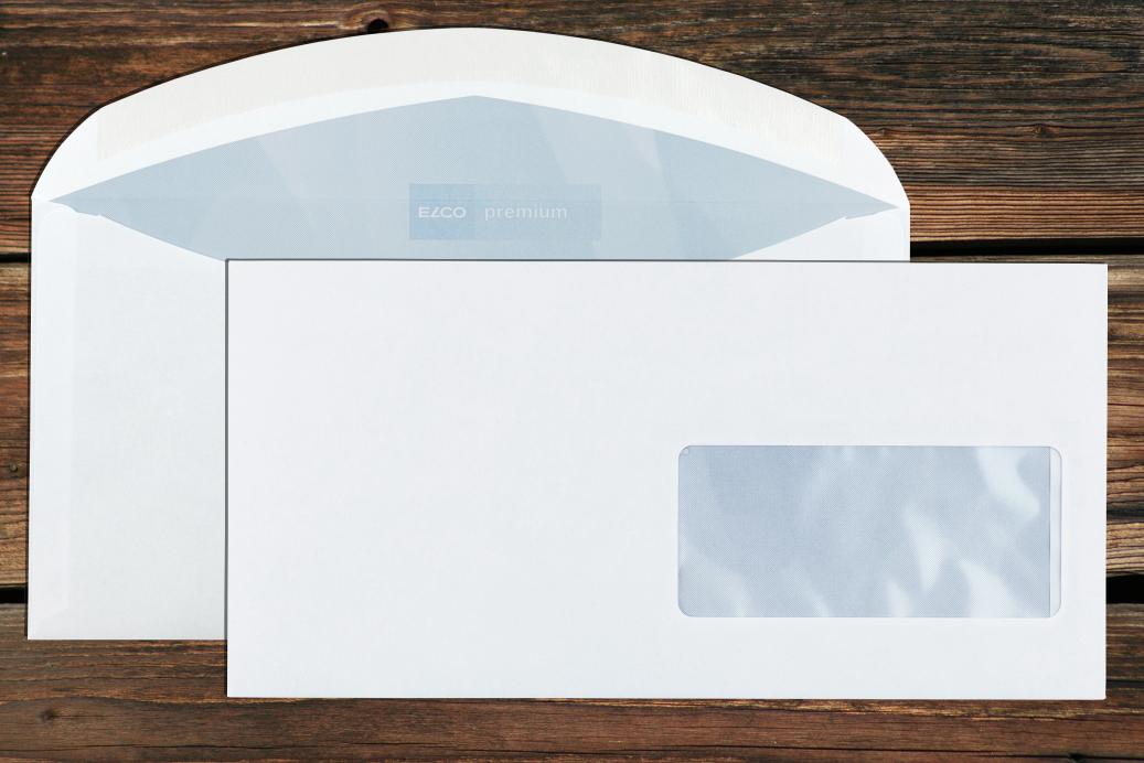 Kuvertierhüllen mit Fenster C6/5 114x229 mm Nassklebend Hochweiß 100 g/qm